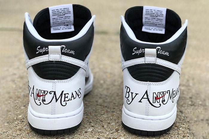 新款Supreme和Nike SB Dunk High黑白配色联名鞋曝光图片2