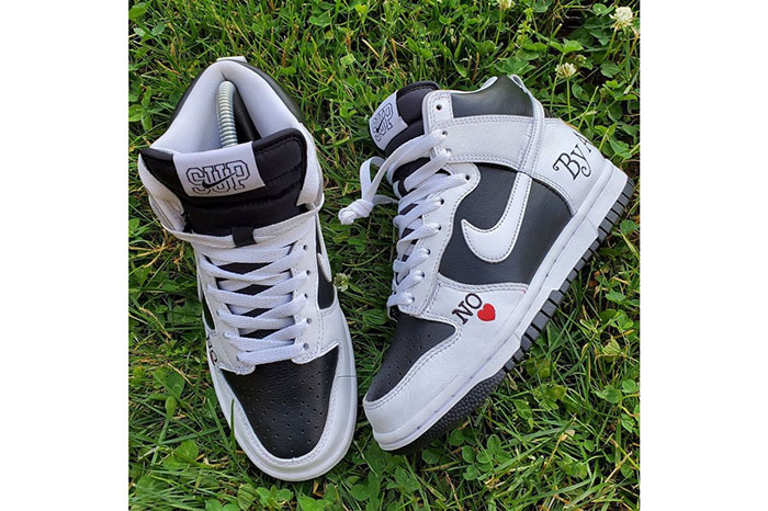 新款Supreme和Nike SB Dunk High黑白配色联名鞋曝光图片3