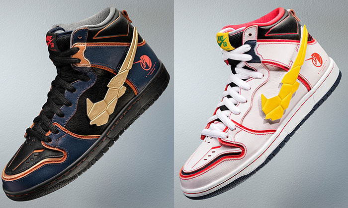 高达Gundam和Nike SB Dunk High联名鞋曝光图片