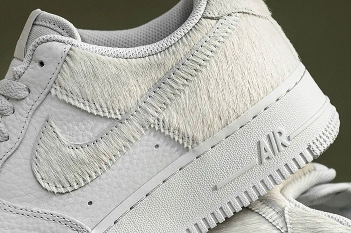耐克推出最新马毛材质全白配色Nike  Air Force 1空军一号鞋款图片1