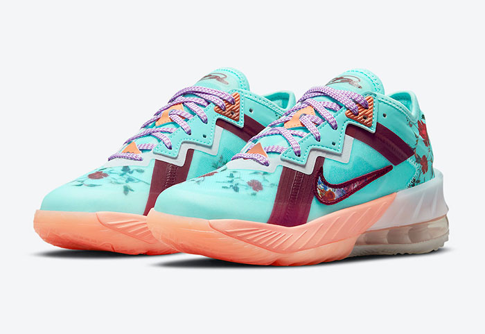 全新Nike LeBron 18 Low GS “Floral”花朵印花篮球鞋曝光图片