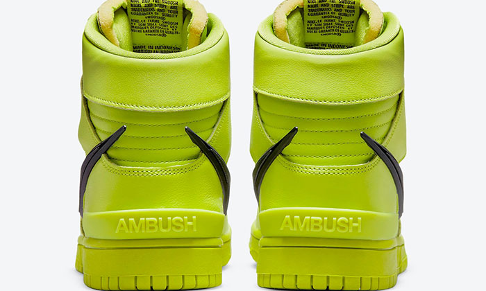 全新AMBUSH和Nike Dunk High「Flash Lime」配色联名鞋7月底发售图片3