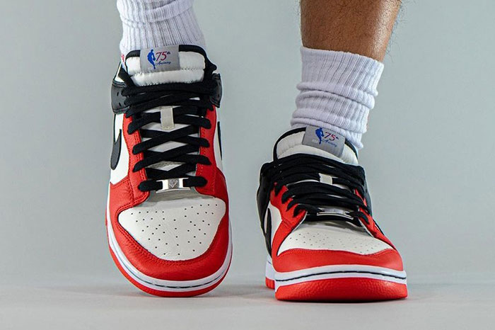 全新NBA和Nike Dunk Low EMB「Chicago Bulls」联名鞋上脚图图片4