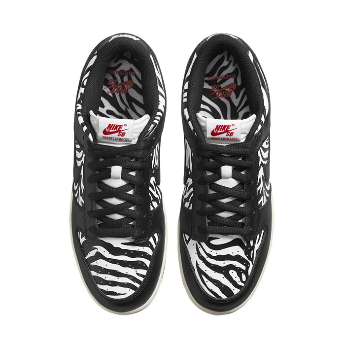 Quartersnacks和Nike SB Dunk Low黑白斑马纹配色联名鞋官图曝光图片3