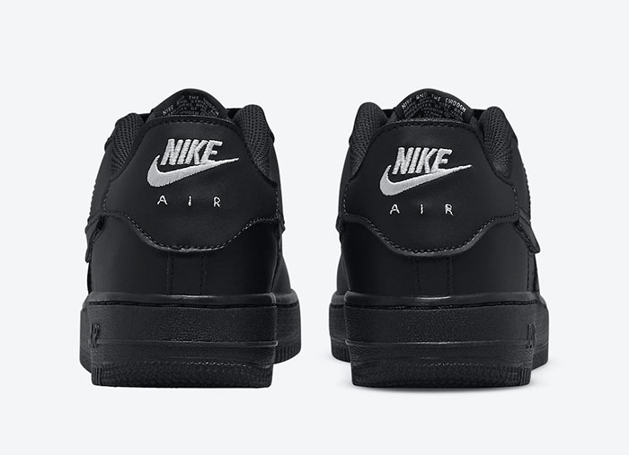 耐克推出全新Nike Air Force 1/1 “Black Crimson”纯黑可撕魔术贴鞋款图片3