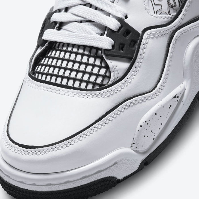 全新Air Jordan 4 GS “DIY”黑白涂鸦配色篮球鞋曝光图片6