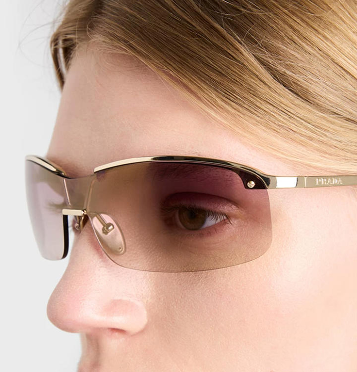 Prada Eyewear女士无框金属太阳镜上新图片5