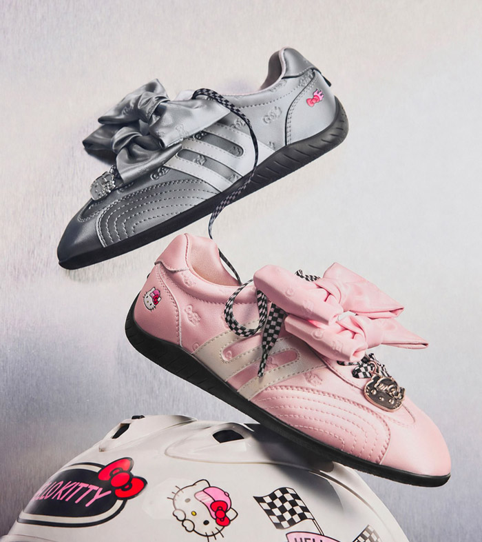 章若楠同款！百丽 ×Hello Kitty联名德训鞋，甜酷赛车风来袭图片4