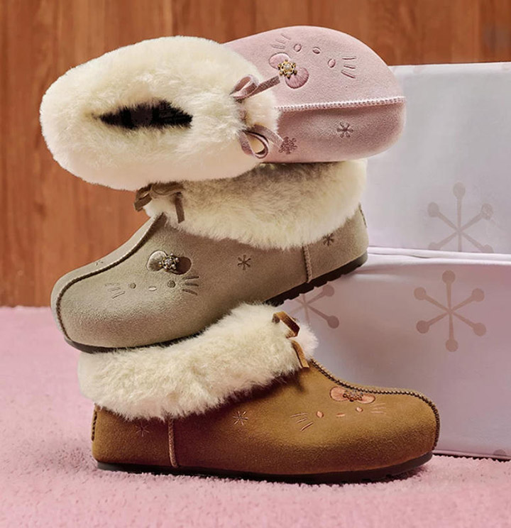 全新BELLE百丽 × Hello Kitty联名丝绒勃肯鞋亮相图片5