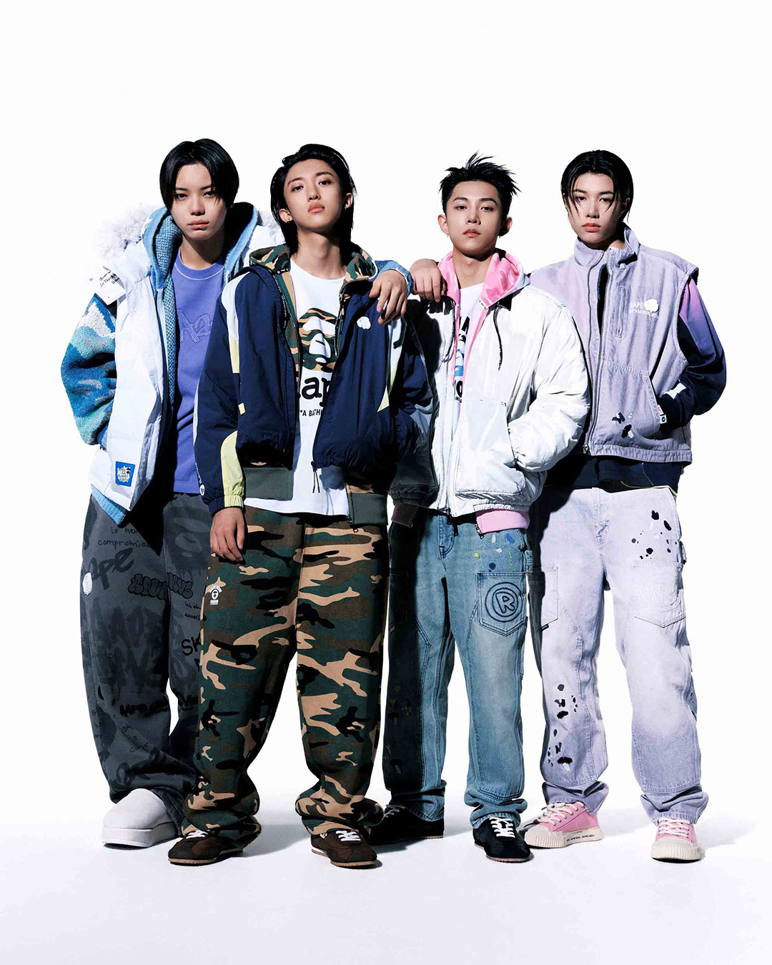 K-POP人气组合LNGSHOT诠释街头潮流先锋精神 演绎AAPE BY *A BATHING APE® 2026秋冬系列图片