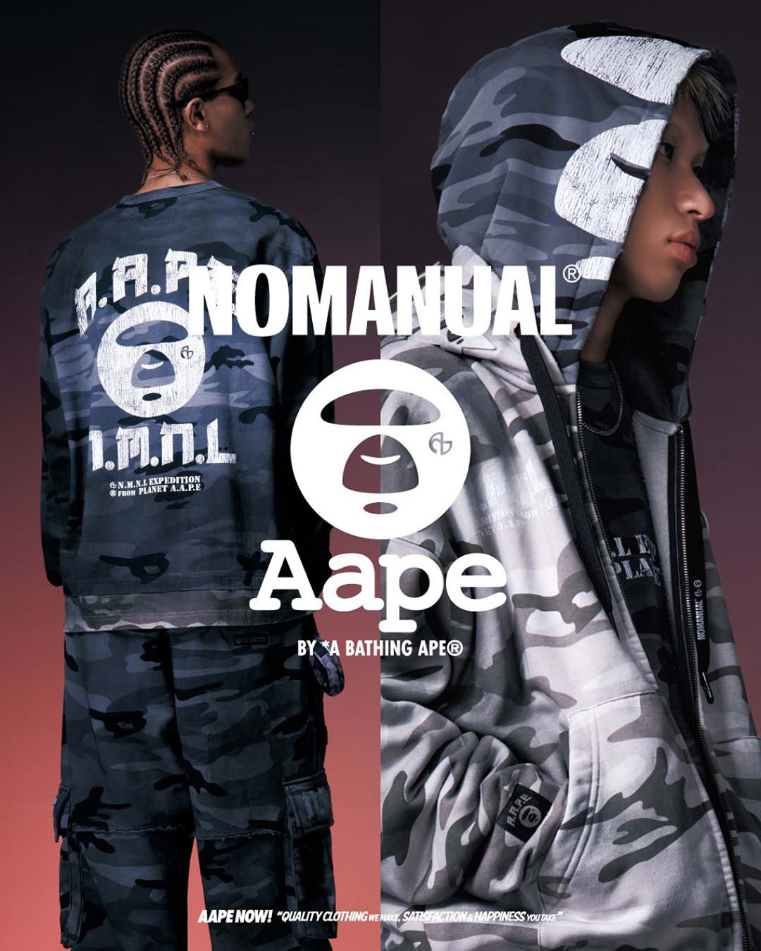 AAPE BY *A BATHING APE®携手韩国时尚服饰品牌NOMANUAL推出2026秋冬联名系列图片